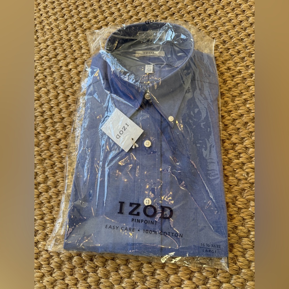 Izod Men's Classic Blue Dress Shirt 16.5 32/33